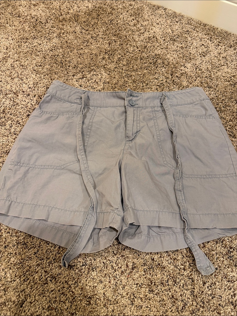 St. John's Bay Light Gray Cargo Drawstring Shorts